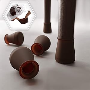 16 PCS SMALL SIZE Dark Walnut Color Silicone Chair Leg Floor Protectors – Anti-Slip Furniture Silicon Protection Cover-Silicone Furniture Leg Caps. Protect furniture & floors from scratches and noise.