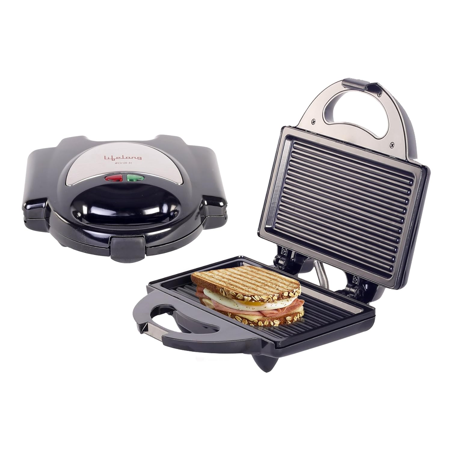 Buy Lifelong LLSM116G 750Watt 4Slice, Non Stick Grill Sandwich Maker