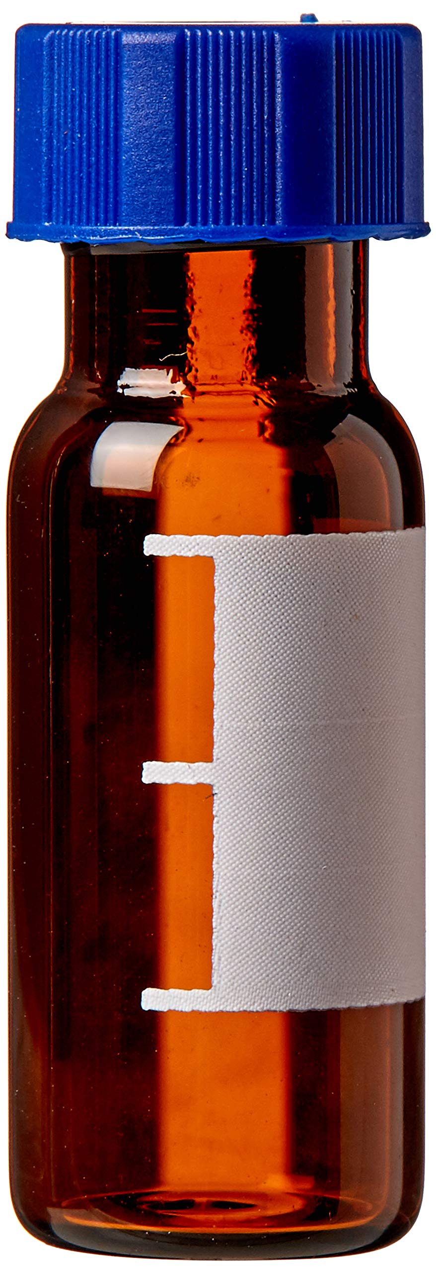 Neochrom 1187/HPLC/To MS certified Screw with Label Plate/Slotted, 2 ml Bottle Thread 9/425 Blue Lid/White Silicone/Brown Glass (Pack of 100), Red