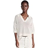 Velvet Women's York Cotton Cashmere Mesh Polo Sweater