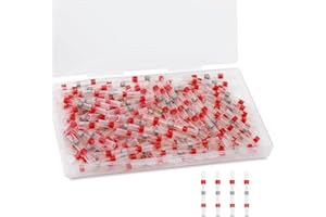 QIATOL 120PCS Solder Seal Wire Connectors, Heat Shrink Wire Butt Connectors, 22-18 AWG Waterproof Solder Stick Wire Connectors.