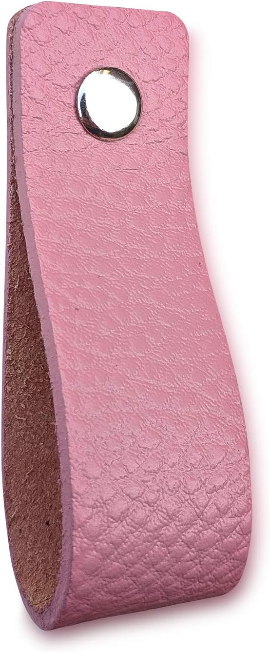Brute Strength, Leather Handles for Furniture, Old Pink, 6 pcs, 16,5 x 2,5 cm, Cabinet Handle - Image 5