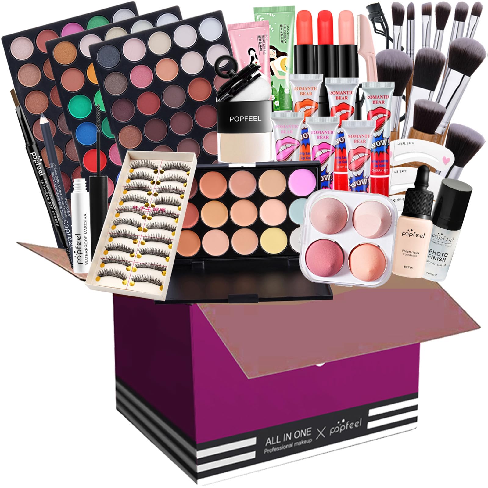 Holzsammlung Makeup Kit for Women Full Kit, All in One Makeup Gift Set, Make up Set for Girls Teenagers Women Beginners, Cosmetic Make up Starter Kit Include Eyeshadow Palette Eyebrow Pencil Lipstick