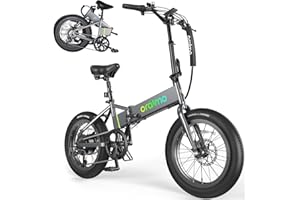 Oraimo Folding Electric Bike for Adults, 750W Brushless Motor(Peak 1000W), 48V 12Ah Hidden Battery Up to 50 Miles, 3.5H Fast Charge, 20" Fat Tire Ebike, 7 Speed Gear, Full-Color LCD Display