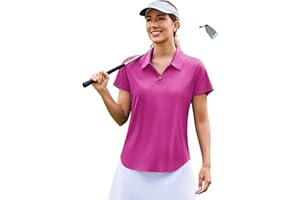 PINSPARK Womens Golf Shirt Zip Up Polo UPF 50+ Sun Protection Collared Shirts Quick Dry Short Sleeve Tennis Athletic Top