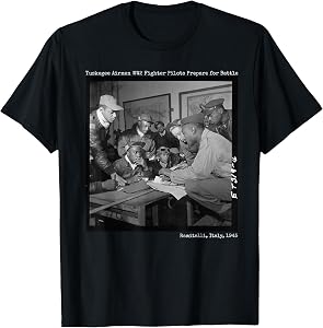 Tuskegee Airmen Preparing for Battle WW2 T-Shirt Small