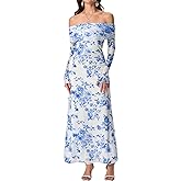 Colysmo Women Long Sleeve Mesh Off Shoulder Bodycon Maxi Dress Formal Wedding Guest Fall Dresses for Women 2025