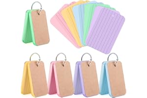 HEYPLACE 250PCS Index Cards with Ring, Lined Index Cards with Cover 2 x 3.4 Inch Ruled Study Cards Business Cards Memo Scratch Pads Bookmark