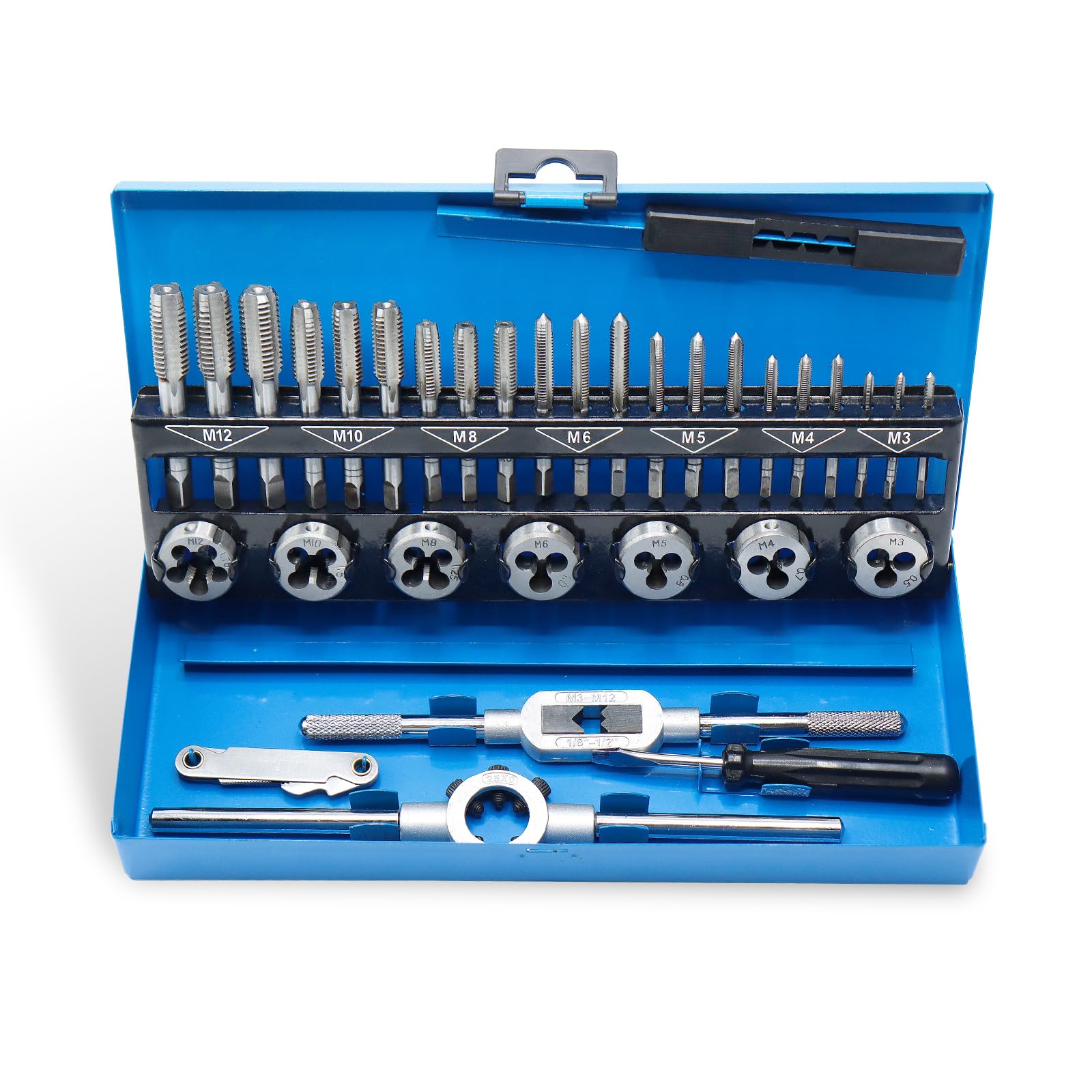 32 pcs Tap and Die Set M3 M4 M5 M6 M8 M10 M12