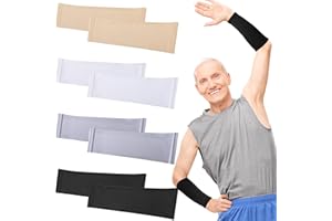 Eurzom 4 Pairs Skin Protection Sleeve for Arm Breathable Forearm Protector Arm Sleeve for Gardener Working Sport (9 Inch Long)