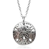 EnCharmed Sand Dollar Sea Cookie Stainless Steel Charm Necklace for Women | Handmade Dainty Necklace, Cake Urchin Beachcomber Coastal Pendant, Everyday Minimal Layering Jewelry, 18"