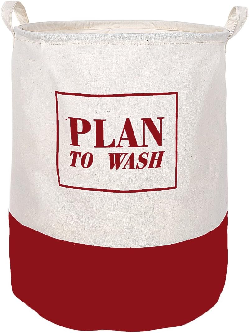 ALYER 70L Foldable Waterproof Coating Cotton Fabric Laundry Hamper,Minimalist Laundry Basket and Large Size Storage Bin,Red