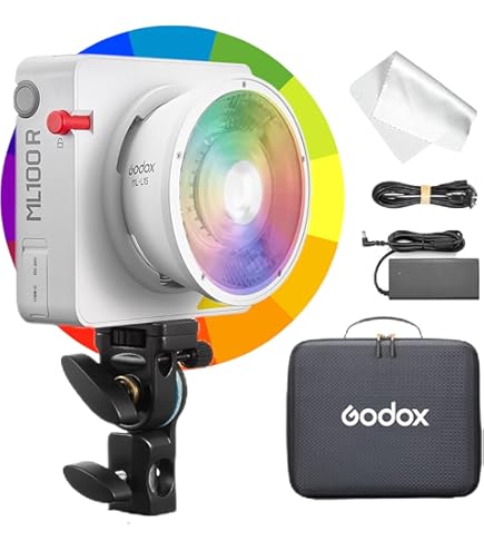 Godox FLS5 Fresnel Lens With 10 To 35 Degrees Adjustable Beam Angle For ML30 And ML60 LED Lights (Black