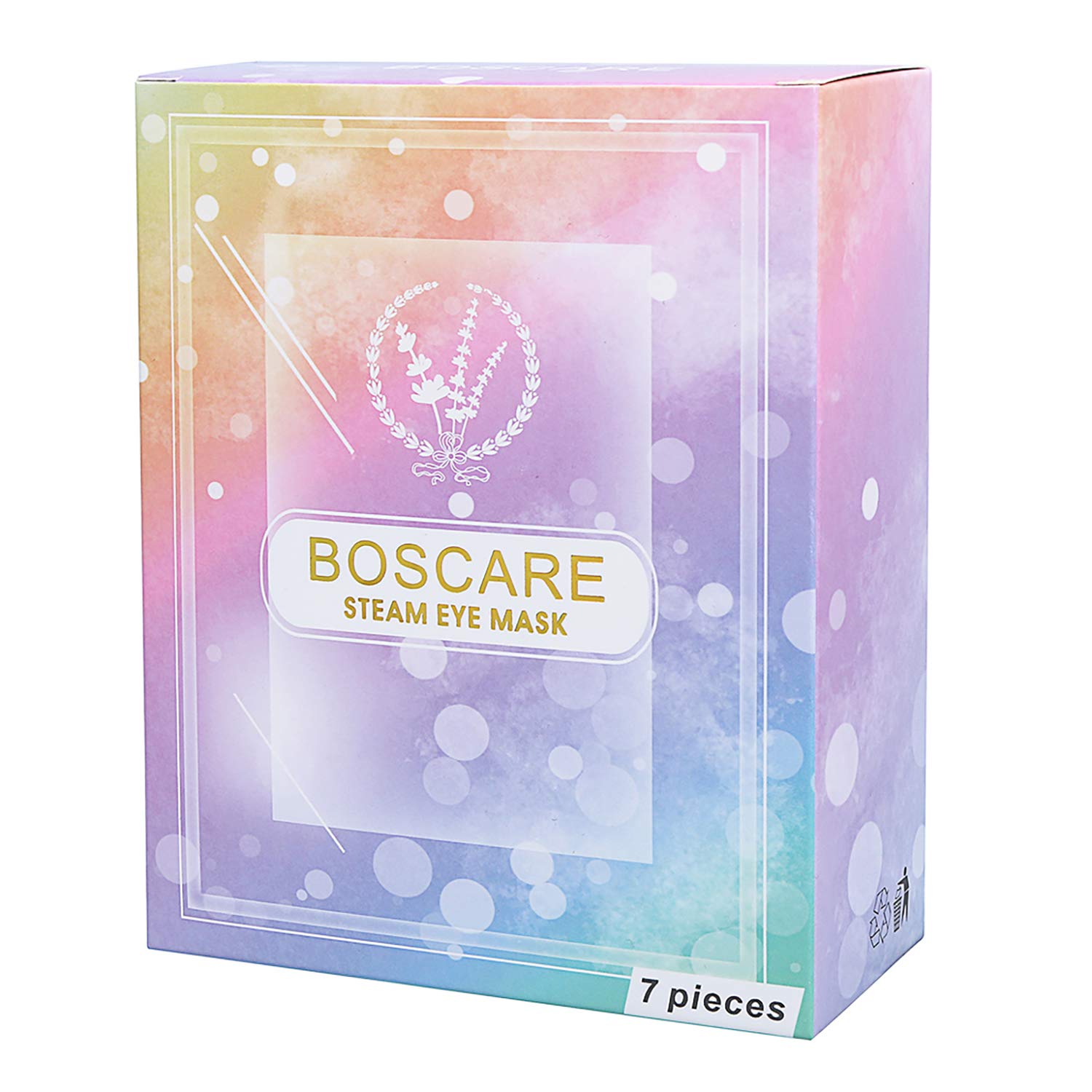 BOSCARE Steam Eye Mask 7PCS Gentle Warming Eye Mask Moisturizing Lavendar Scented For Tired and Puffy Eyes, Dark Circles, Stye Relief, Headache Self-Heating Sleep Eye Mask, Blue Masking Pack : Beauty