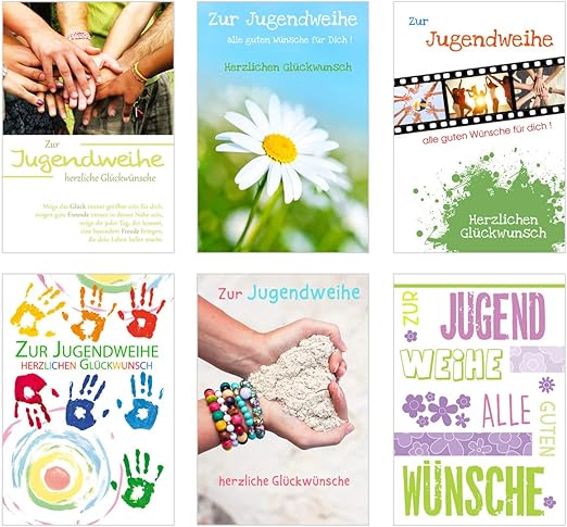 Edition Seidel Set 12 Premium Karten zur Jugendweihe mit Umschlag