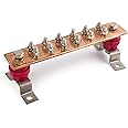 GOUNENGNAIL-Wall Mounted Copper Ground Bar Kit .25" x 2" x 10" Bus Bar 5/16'' x 12 Terminal Positions, UL Recognized SM40 Insulators Rated Uimp up to 6KV (12 Terminal Positions)