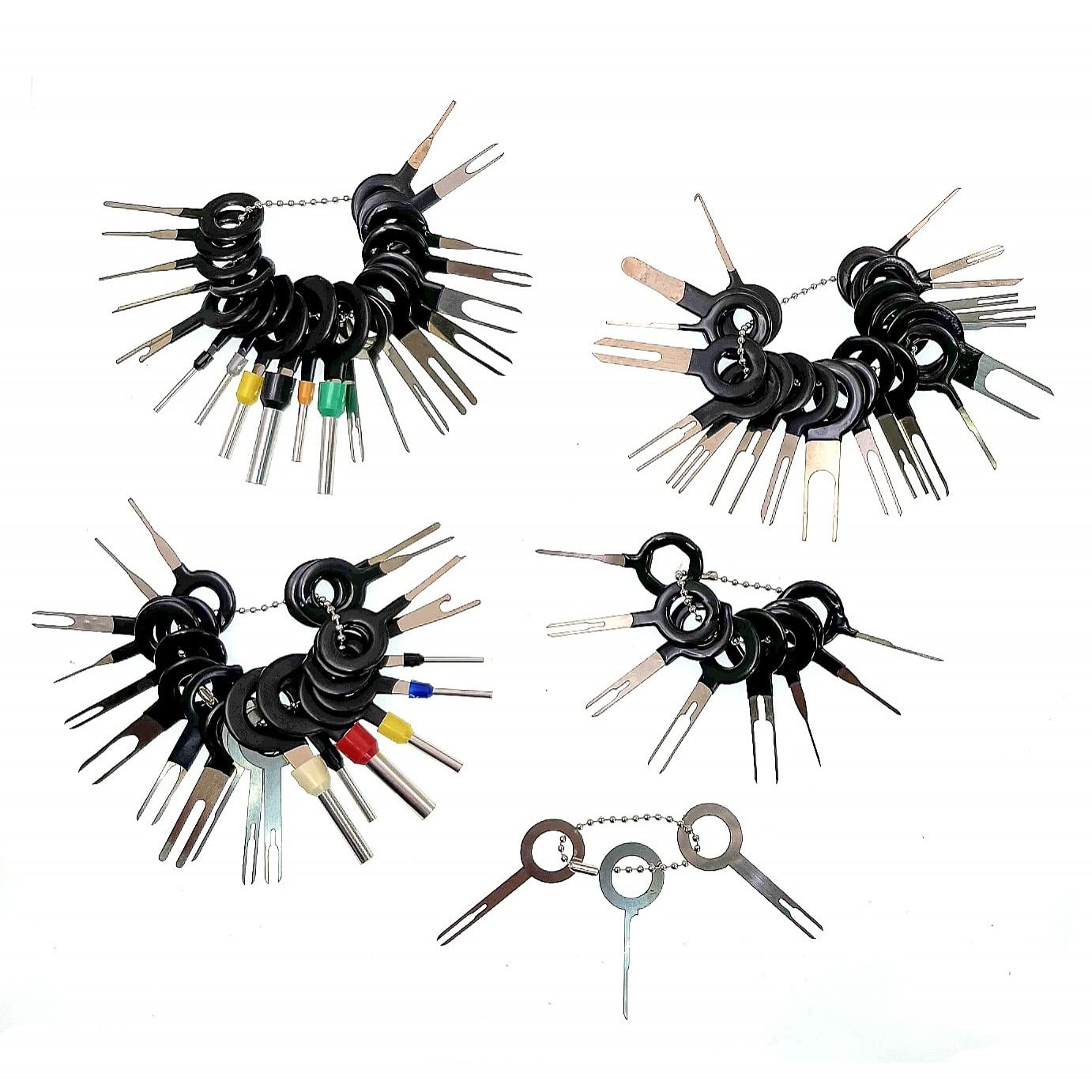 JZK 73 pcs Terminal Removal Tool kit, Electrical Connector Terminal pin Remover Key depinning Set, car Electrical Wiring Crimp Connector pin Extractor/Puller