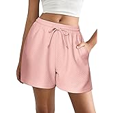 EKOUAER Womens Pajama Shorts Textured Casual Lounge Short Elastic Waist Pj Shorts Sweatsuits with Pockets 2026