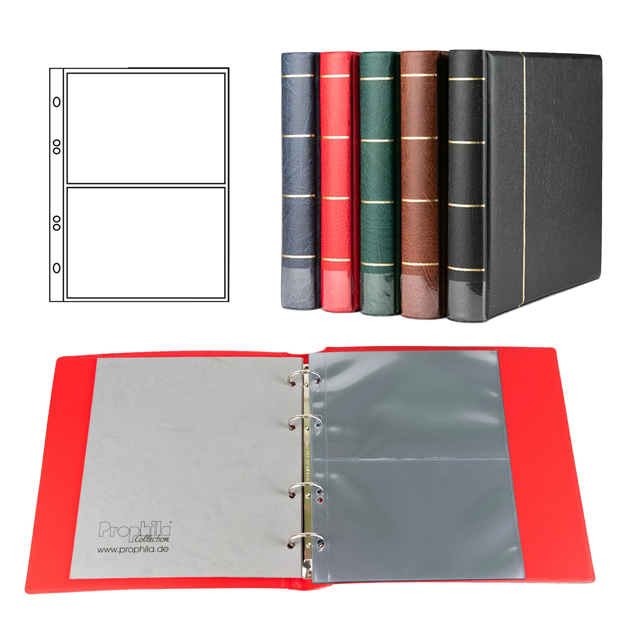 Prophila Postcard Album with 20 pockets for 40 Postcards