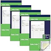 Joyberg 4 Pack Sales Order Book, 4.17inx7.2in Receipt Book with Carbon Copies, 2-Part Carbonless(White and Yellow), 40 Sets Per Book, Order Book for Small Business