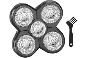 WANOCEAN 5 Men's Electric Shaver Replacement Heads, Razor Head Shavers for Bald and Face, Shaving Beard Cutter for Men with Brush Accessories