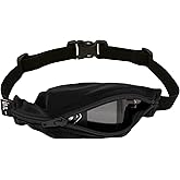 SPIbelt Kids Pocket Belt, Expandable Pocket, Adjustable Waist, No Bounce, No Logo Band, Black with Black Zipper