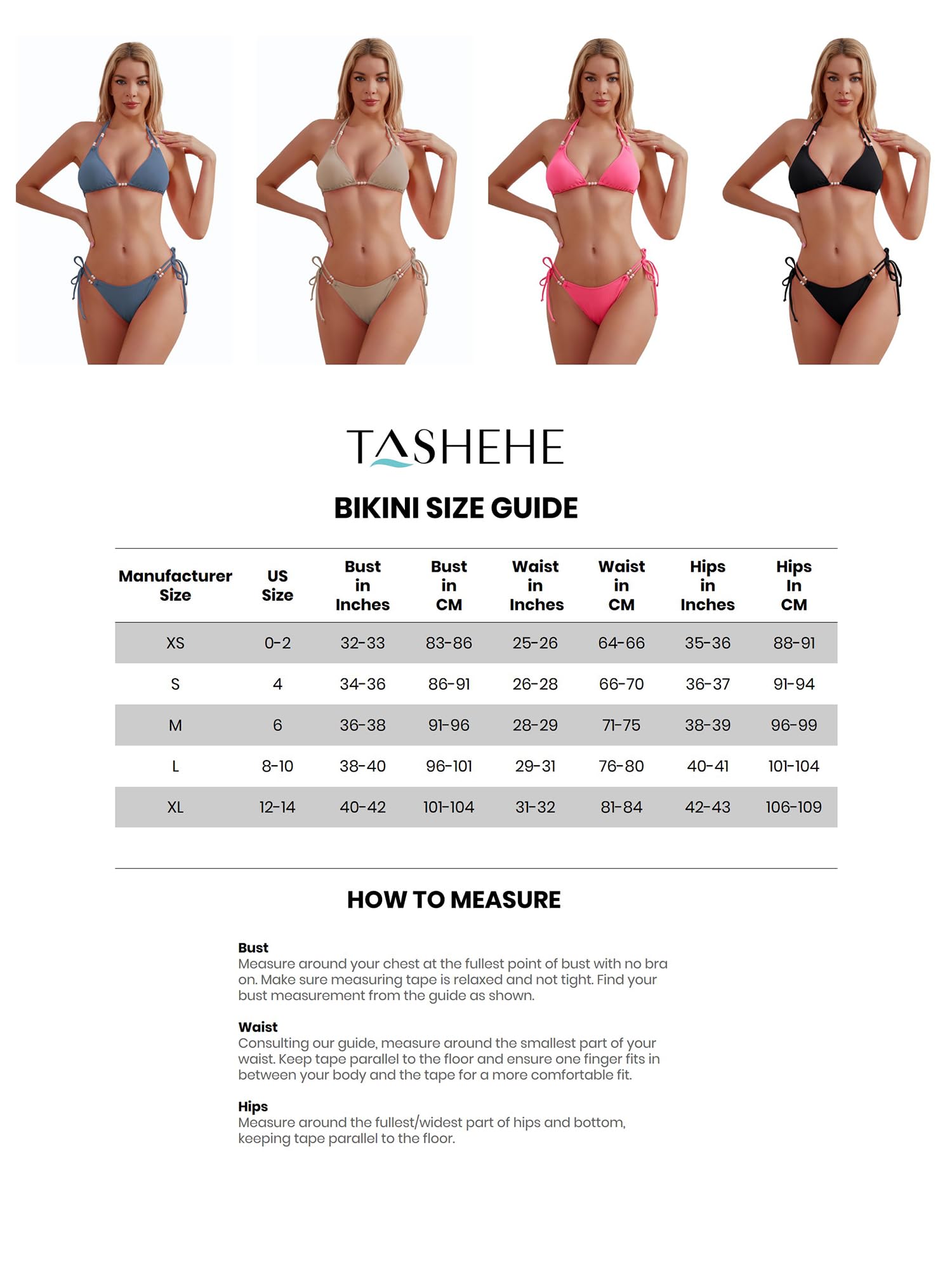 TASHEHE Women's Triangle String Bikini Set Sexy Tie Side Two Piece Swimsuit Cute Halter Bathing Suit - Blue Nova - Small - Image 6
