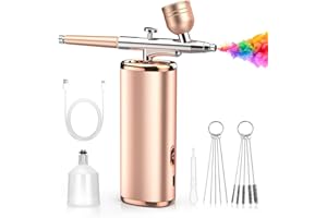 ANRAYE Airbrush Kit with Compressor - Cordless Airbrush for Nails Paint Model Painting Makeup Barber Tattoo Cake Decorating - Nail Airbrush Machine Rechargeable Non-Clogging Air Brush Gun 0.3mm Nozzle