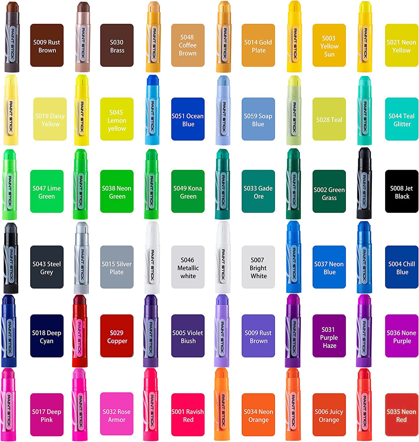 JOYIN 36 Colors Washable Tempera Paint Sticks, Art Supplies, Paint for Kids, Quick Drying and No Mess Arts Project, Gifts for Kids and Artists