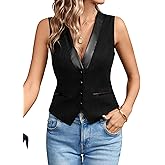 SHENHE Women's Button Front V Neck Vest Dressy Casual Business Sleeveless Tank Vest