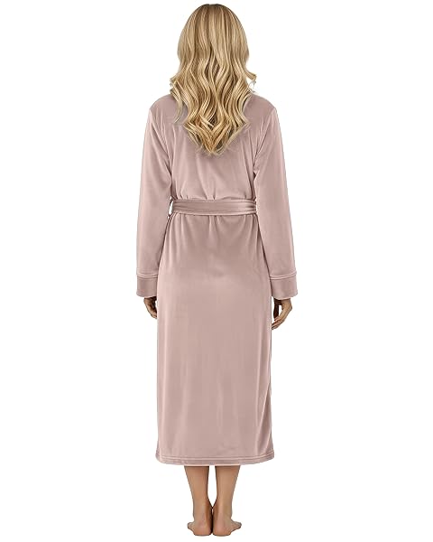 NY THREADS PREMIUM WOMENS ROBE, PLUSH FLEECE LONG BATH ROBE FOR WOMEN, FLUFFY SOFT WOMEN’S BATHROBE, X-LARGE, TAUPE