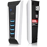 AQIDAP 5 Port USB Hub for PS5,USB High-Speed Expansion Hub Charger USB Extender Compatible with PlayStation 5 Game Consolewith 4 USB + 1 USB Charging Port + 1 Type C Port