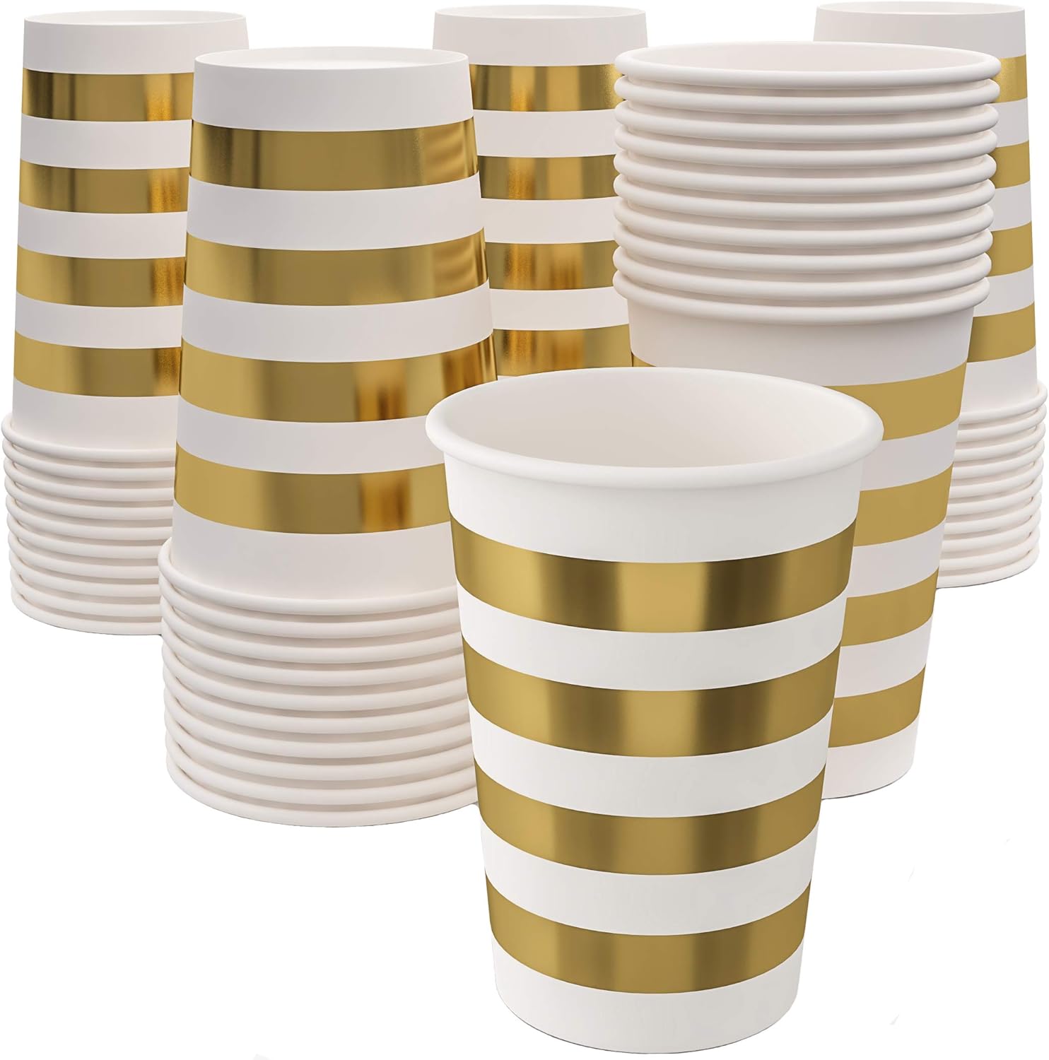 Gold Party Cups Disposable Set of 50 Birthday Party Cups
