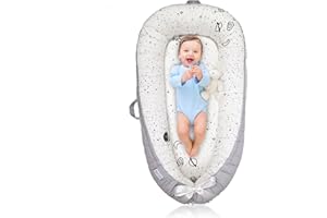 JOCUTE Baby Lounger for Newborn Cover - Newborn Lounger for 0-12 Months, Breathable & Portable Infant Lounger - Adjustable Cotton Soft Baby Floor Seat for Travel, Newborn Essentials - Wide Universe