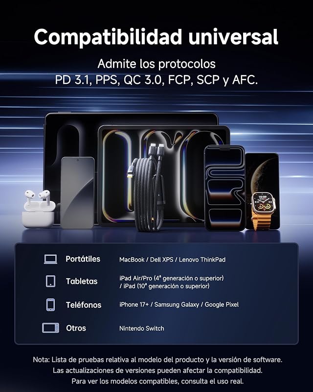 Baseus USB C vs USB C, 140W Max cabo USB C 2-em-1 1,5m, para iPhone 17/16/15/14/13/12/Pro Max/Plus Series, Galaxy S25-S22, MacBook Air/Pro, Lenovo, HP, iPad, et plus (USB 2.0, Design Three)