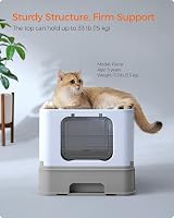 Feandrea Hidden Cat Litter Box with Hood Slide-Out Tray Pale Blue view 6