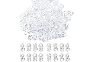 MECEFENO S Clips Rubber Band Clips 1000 Pieces Loom Rubber Band Clips Plastic Band Clips Connectors Refills Bracelet Kit Clip for Loom Bracelets DIY Making Refill Kit