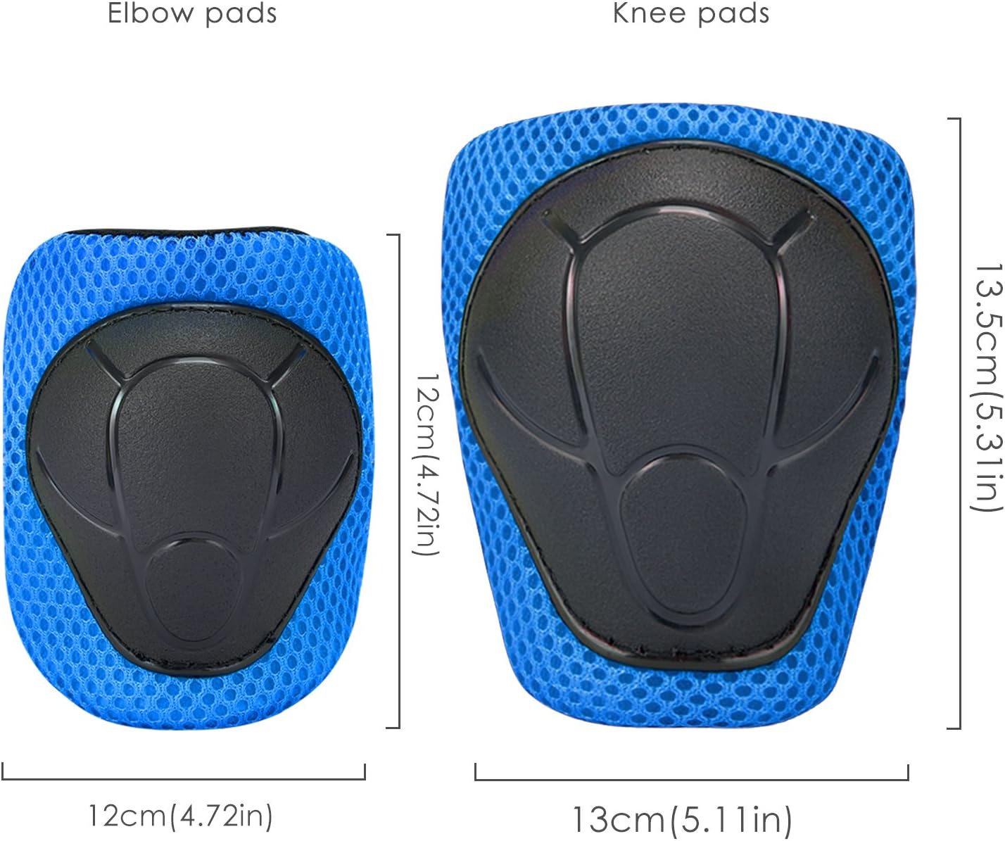 Sports Protective Gear Safety Pad Safeguard (Knee Elbow Wrist) Support Pad Set Equipment for Kids Roller Bicycle BMX Bike Skateboard Protector Guards Pads (Blue) : Sports & Outdoors