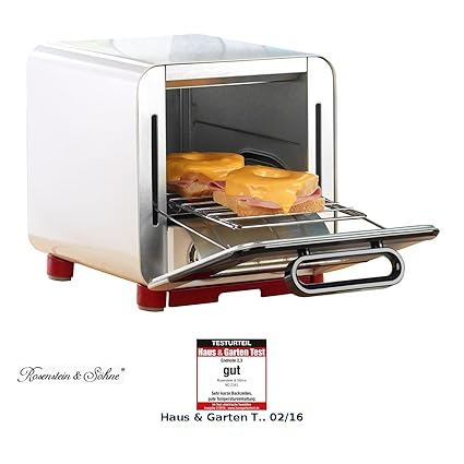 Rosenstein & Söhne Kleinbackofen: Kompakter Klein-Backofen für belegten Toast u.v.m, 1.000 Watt, 8 l (Minibacköfen)