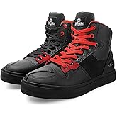 Grapelet Motorcycle Shoes for Men, Anti-Skid Motorcycle Riding Shoes Motocross Protective Boots with Side Zipper, Ankle Support Black,11