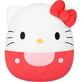 Squishmallows Original Sanrio 12in Hello Kitty in Red Overalls &ndash; Official Jazwares Plush (Medium-Sized)