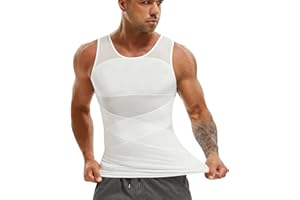 SOLCYSX Compression Shirt for Men Slimming Undershirt Body Shaper Tank top for gynomastica Sleeveless Shapewear Vest Men