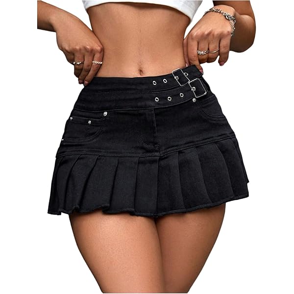 Amazon.com: LXYZXZ Kawaii Denim Mini Skirts Y2k Jean Cargo Skirt