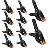 3.5 Inch 10pcs Plastic Small Spring Clamps Heavy Duty Clips Plastic Clips | Backdrop Clips Clamps for Balloon Arch Backdrop Stand, Spring Clips for Crafts, Photography, Studio, Home Improvement