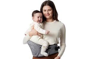 Momcozy CPC-Certified Baby Hip Carrier - Adjustable Waistband with Original 3D Belly Protector & Ergonomic EVA Massage Board,