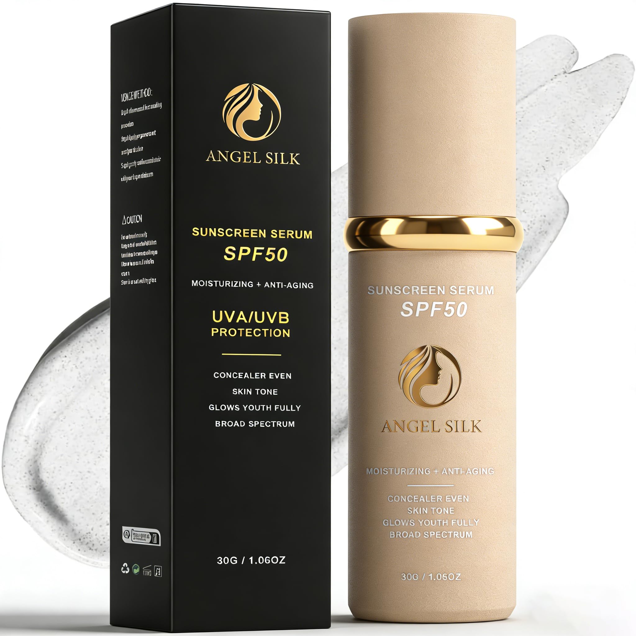 ANGEL SILK Color Changing Foundation for Mature Skin, SPF 50 - Suitable for Light to Medium Skin Tones, Liquid Makeup, 12H Long Lasting Color Match for Face - Flawless, Moisturising for Sensitive 30ML