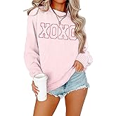 MNLYBABY Valentines Sweatshirt Women Valentine Shirt: Love Heart Shirts Casual Lightweight Long Sleeve Top