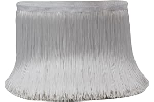 Dortrue 10 Yards of 8" White Fringe Trim Tassel Sewing Trim for Clothes Accessories Latin Wedding Dress DIY Lamp Shade Decoration