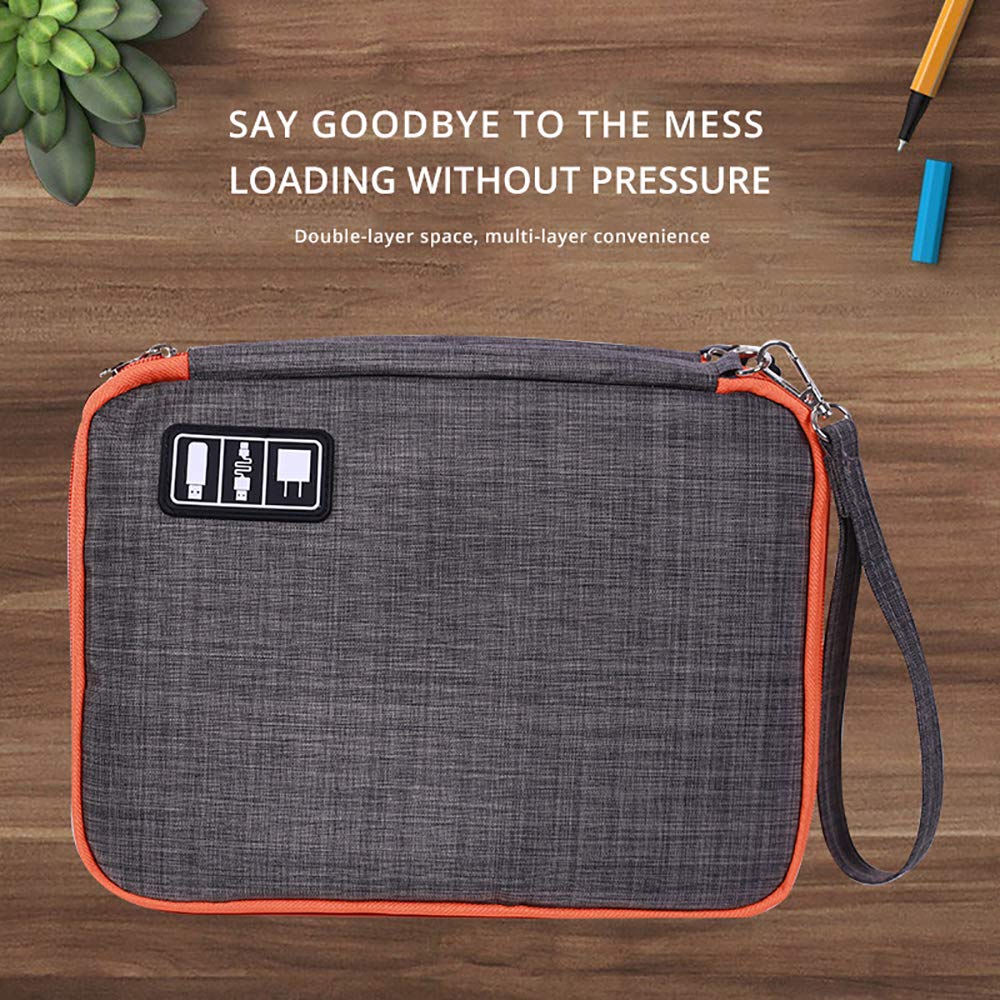 LY-LONGER Travel Cable Organizer Universal Electronics Accessories Cases, Storage Bag for Hard Drives, Cables, Charger, Phone, Adapter (Middle)