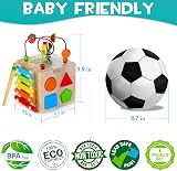 HELLOWOOD 8-in-1 Wooden Activity Cube Montessori Toy for 12+ Months view 4